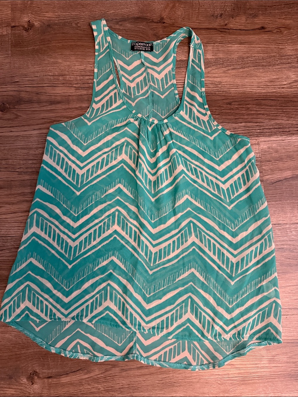 EUC Women’s Papermoon Hi-Low Tank Too, Stitch Fix, Size S, Teal